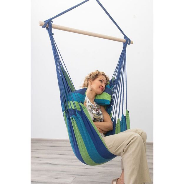 Hamakas „Royokamp“ braziliška kabanti kėdė 100x100 cm + 2 pillows 40x40 cm 1021133