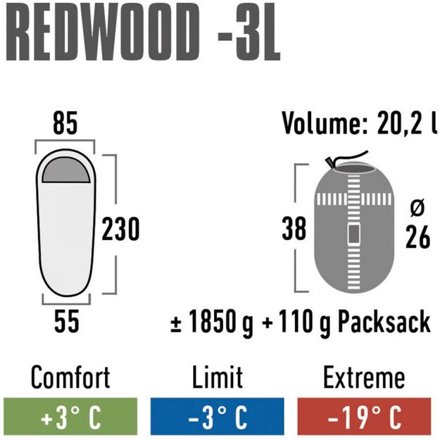 High Peak Redwood 3 L miegmaišis 23092 16