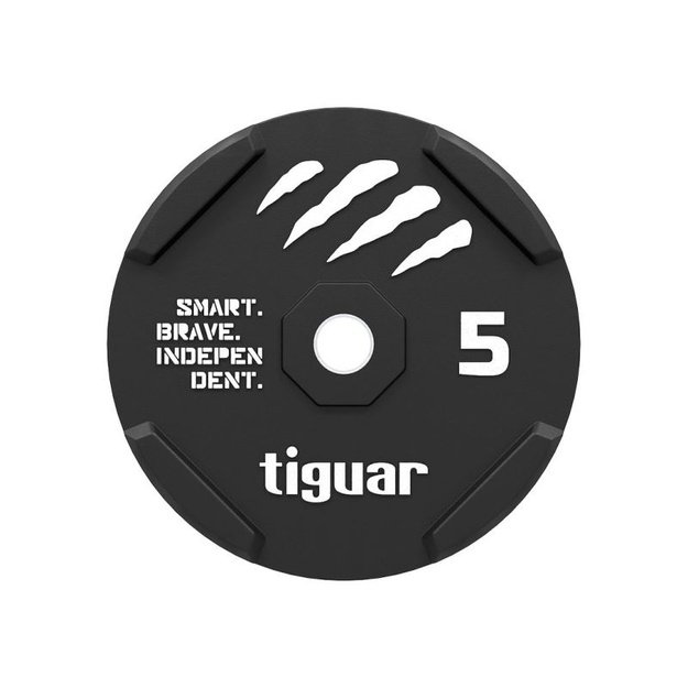 Tiguar guminis svorio diskas, 5 kg, juodas