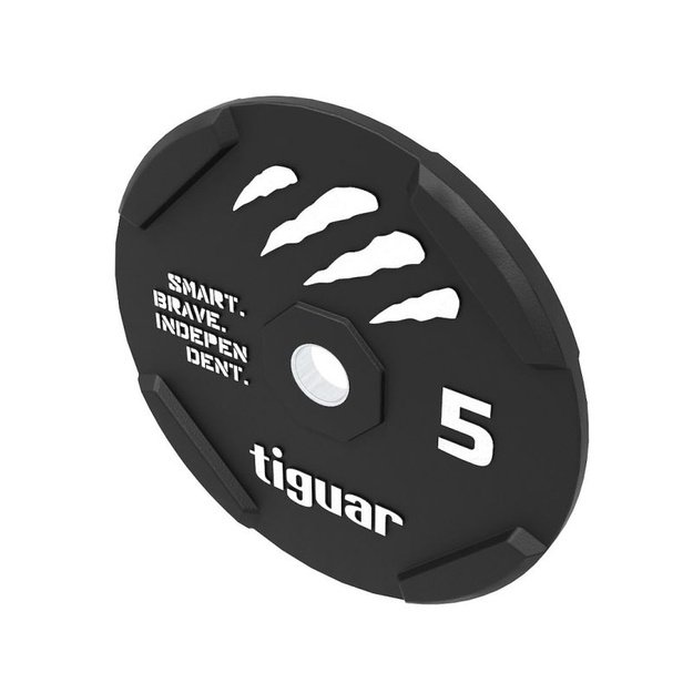 Tiguar guminis svorio diskas, 5 kg, juodas