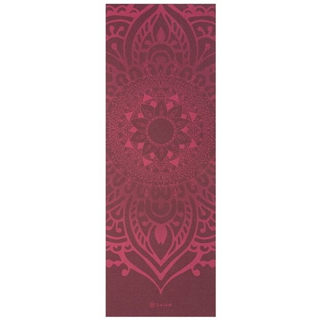 Gaiam Sundial Layers jogos kilimėlis, 5 mm, vyšninis