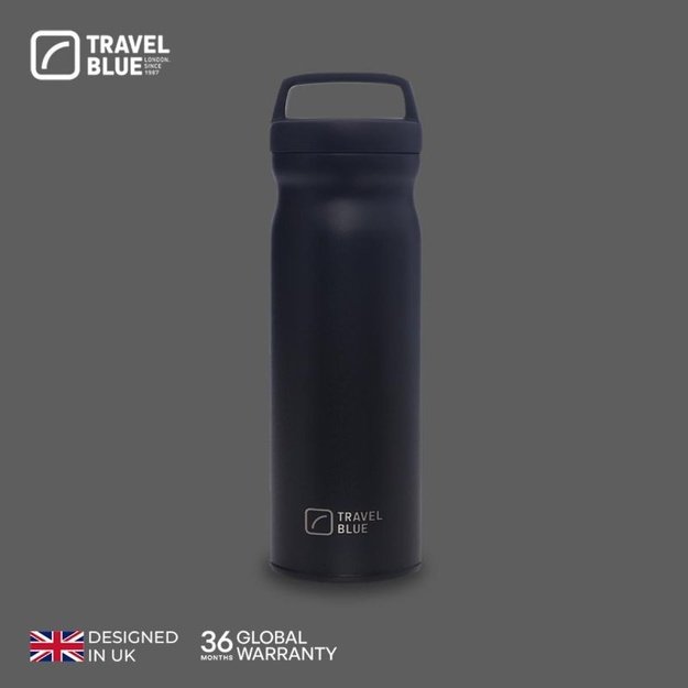 Travel Blue termo gertuvė karštiems ir šaltiems gėrimams, juoda