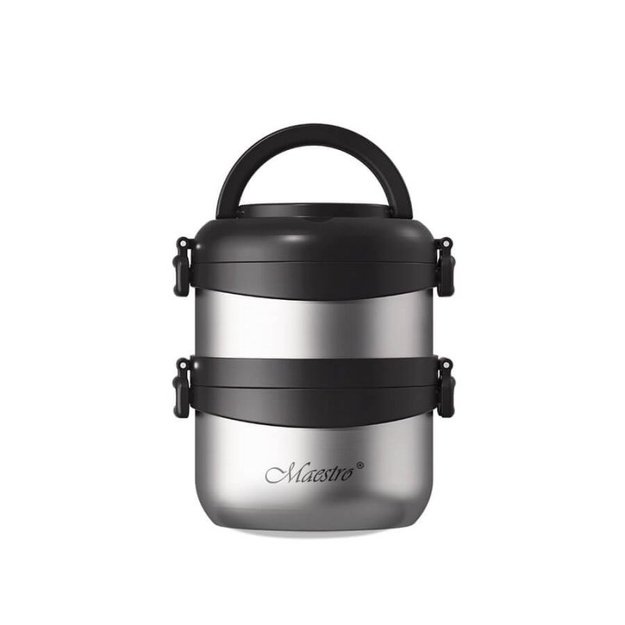 Maestro maisto termosas su 2 skyriais, 1,5 l, juodas