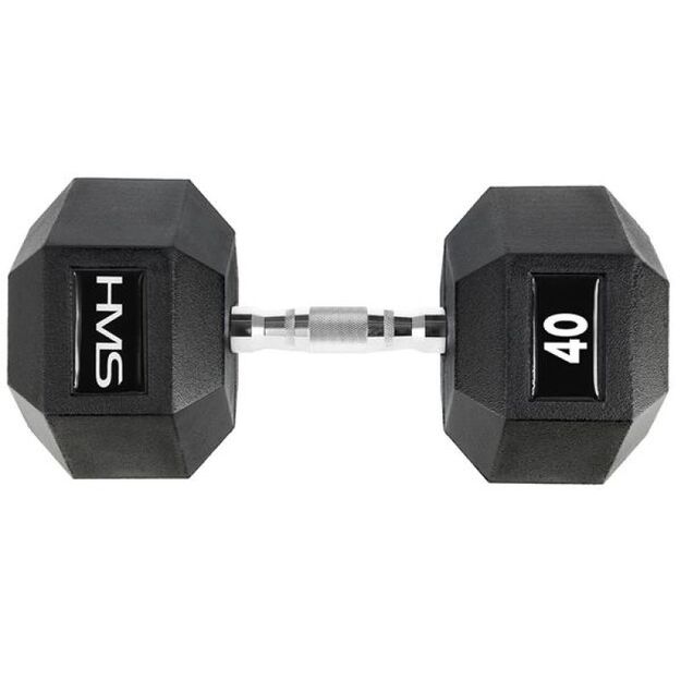 „HMS HEX PRO“ 40 kg gumuotas hantelis 17