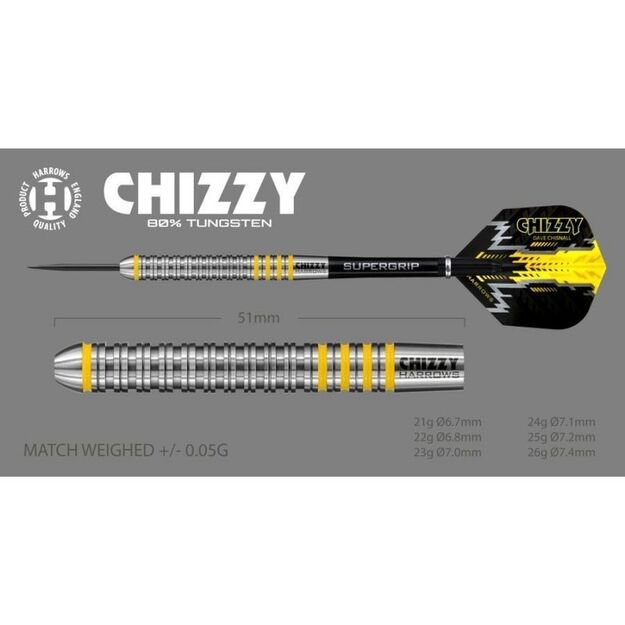 Harrows Chizzy 80% Softip – smiginiai su 80 % volframo korpusu 2