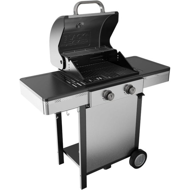 Dujinis grilis Black+Decker – 2 degiklių BBQ grilis