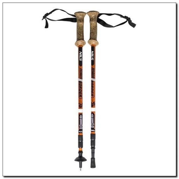 Nils Extreme TK696 trekingo lazdos, 65–135 cm, oranžinės ir auksinės