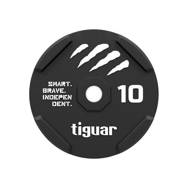 Tiguar guminis svorio diskas, 10 kg, juodas