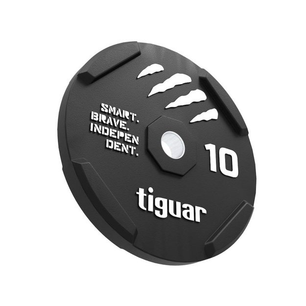 Tiguar guminis svorio diskas, 10 kg, juodas