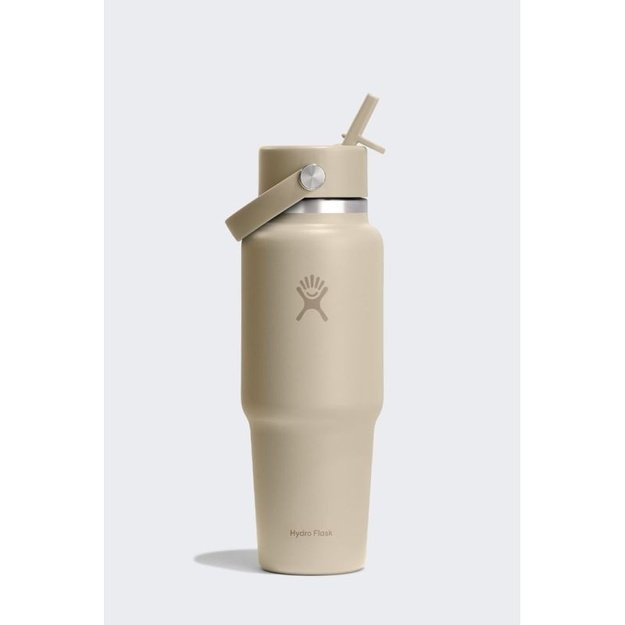Hydro Flask Wide Mouth termo gertuvė su šiaudeliu, 946 ml, smėlio spalvos
