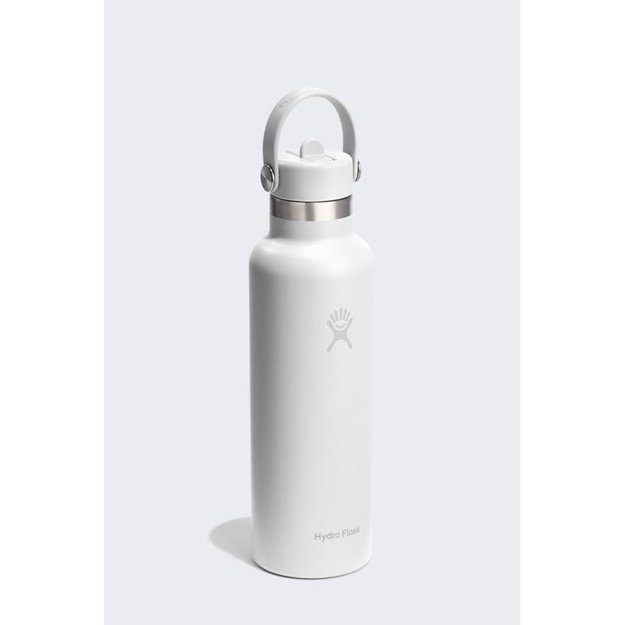 Hydro Flask Standard Mouth termo gertuvė su šiaudeliu, 621 ml, balta