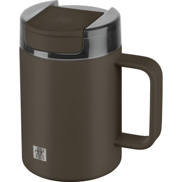 ZWILLING Thermo Plus termo puodelis su rankena, 380 ml, rudas