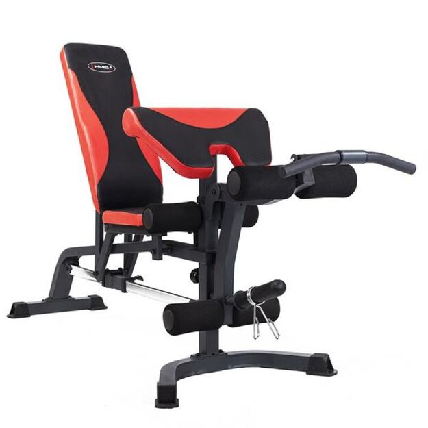 HMS LS3050 – tvirtas suolelis su bicepsų atrama ir kojų spaudimo stotele 106