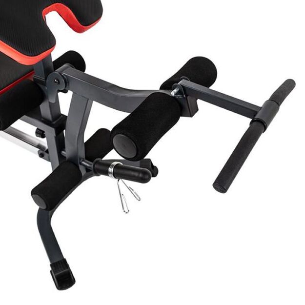 HMS LS3050 – tvirtas suolelis su bicepsų atrama ir kojų spaudimo stotele 63