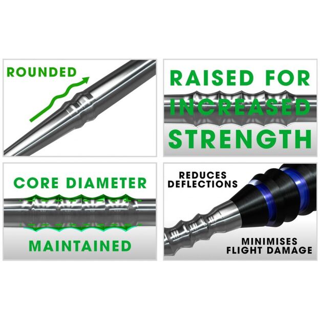 Harrows Apex Sabre grūdinto plieno smiginio antgaliai 2