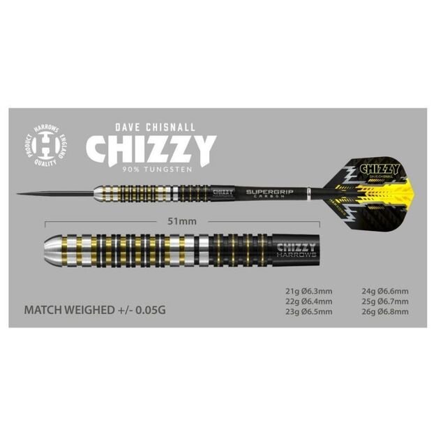 Harrows Chizzy 90% steeltip smiginio strėlytės 8