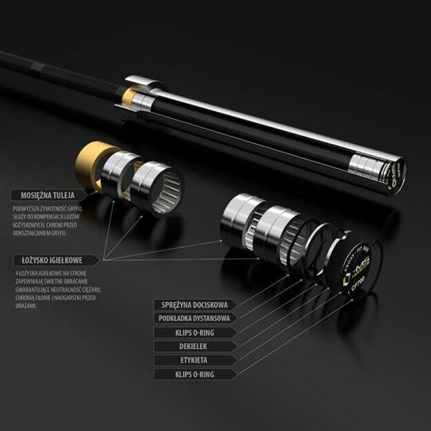 HMS Premium CrossFit Bar 220 cm 20 kg – olimpinė štanga 30