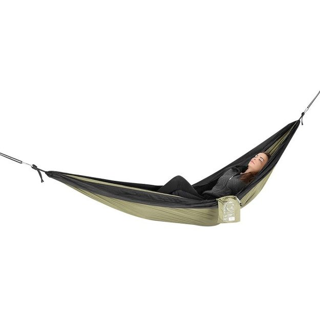 Enero Camp dvivietis turistinis hamakas 270 x 140 cm, žalias su juodu