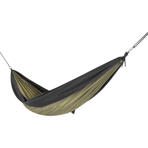 Enero Camp dvivietis turistinis hamakas 270 x 140 cm, žalias su juodu