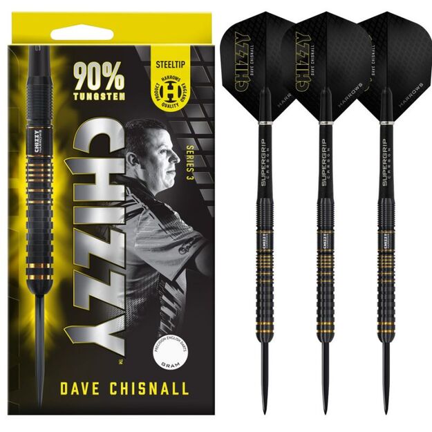Harrows Chizzy Series 3 Dave Chisnall 90% steeltip smiginio strėlytės 