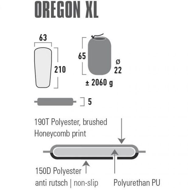 Savaime prisipučiantis kilimėlis High Peak  Oregon XL 210x63x5  6