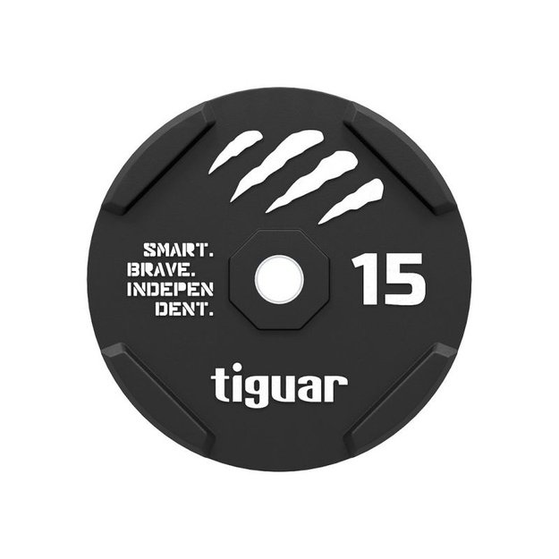 Tiguar guminis svorio diskas, 15 kg, juodas