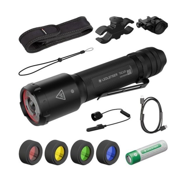 Ledlenser TAC6R taktinis žibintuvėlis, medžioklės rinkinys, 2000 lm