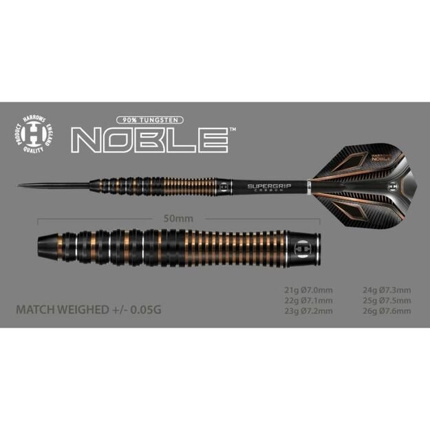 Harrows Noble 90% Steeltip – 90 % volframo smiginiai 11