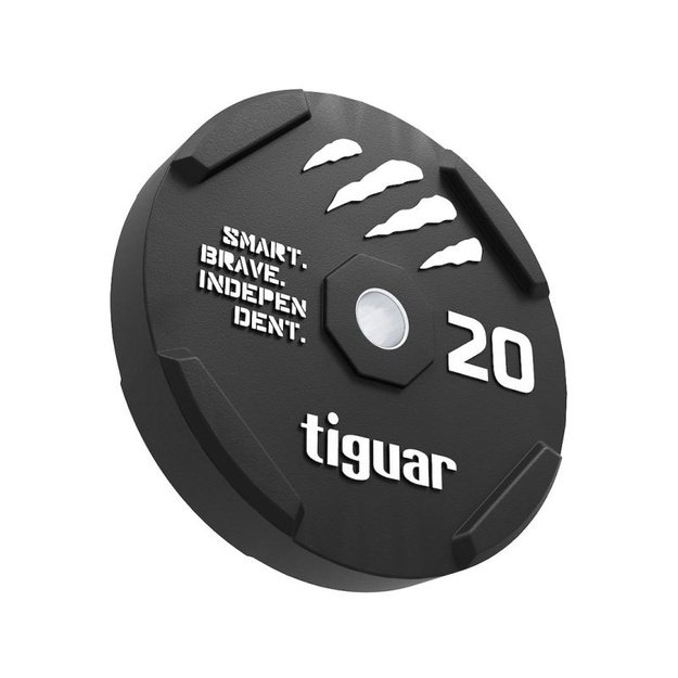 Tiguar guminis svorio diskas, 20 kg, juodas
