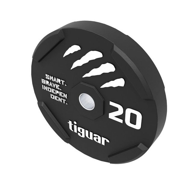 Tiguar guminis svorio diskas, 20 kg, juodas