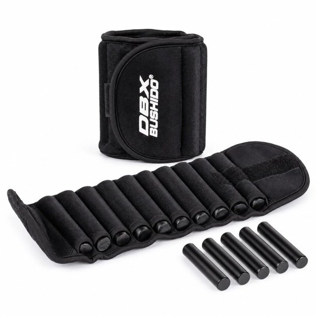 DBX Bushido reguliuojami svarmenys čiurnoms ir riešams, 2 x 2,5 kg