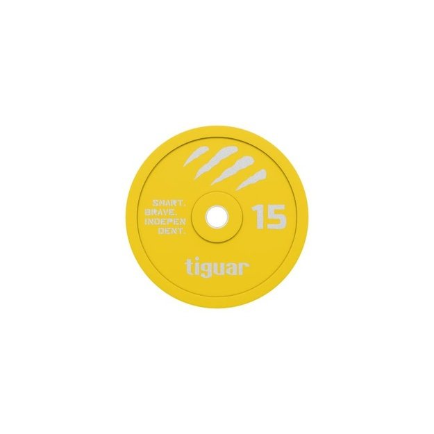tiguar Colored Rubber Bumper spalvotas guminis svorio diskas, 15 kg