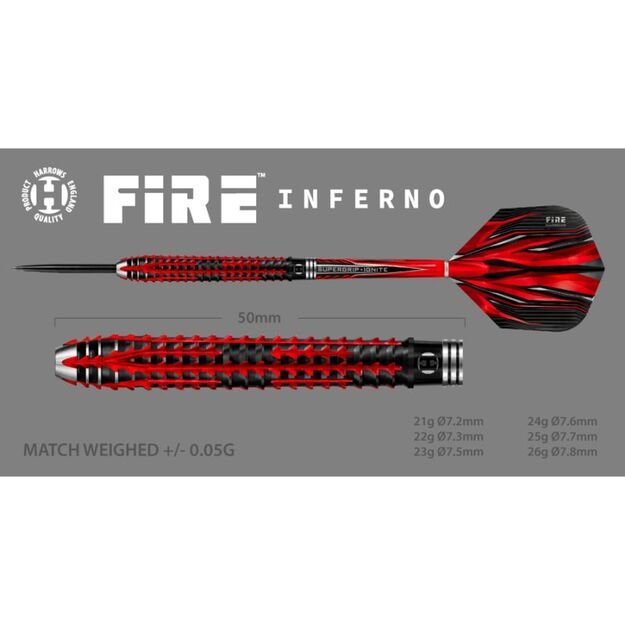 Harrows Fire Inferno 90% steeltip smiginio strėlytės  9