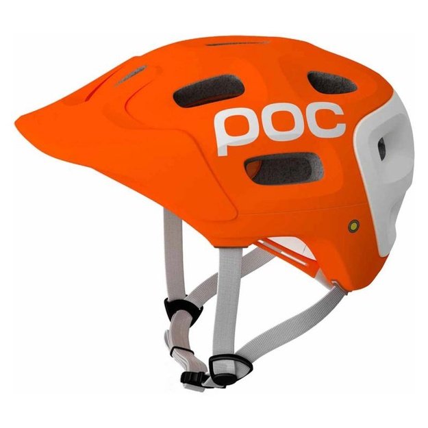 POC Trabec Race dviračio šalmas, 55–58 cm, oranžinis su baltu