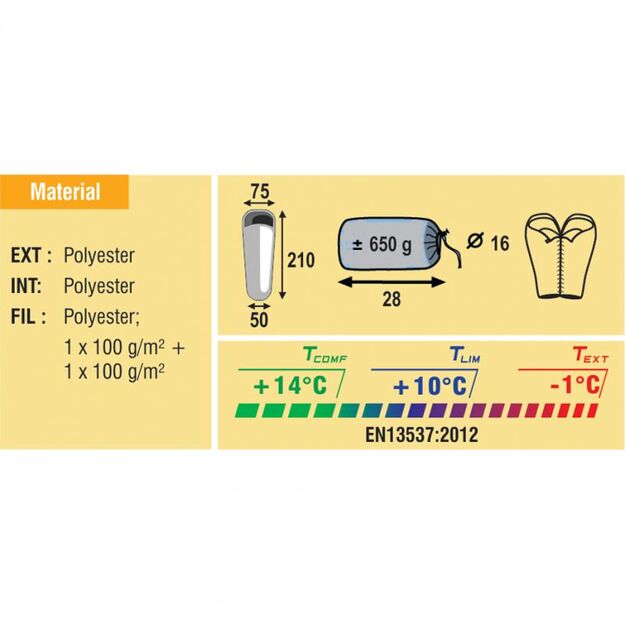 BEST CAMP Williwa miegmaišis 210x75x50 cm 2
