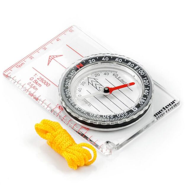Compass Ruler 85mm – skaidrus plastikinis kompasas 2