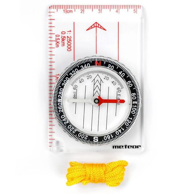 Compass Ruler 85mm – skaidrus plastikinis kompasas 3