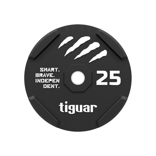 Tiguar guminis svorio diskas, 25 kg, juodas
