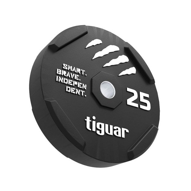 Tiguar guminis svorio diskas, 25 kg, juodas