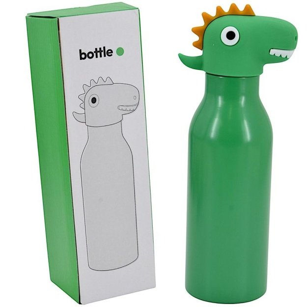 Stamina vaikiška termo gertuvė su dinozauru, 450 ml, žalia