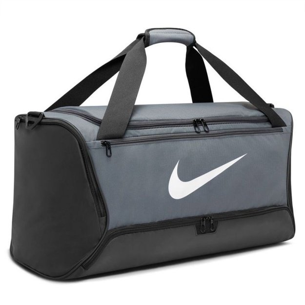 Nike Brasilia 9.5 M sportinis krepšys, 60 l, pilkas