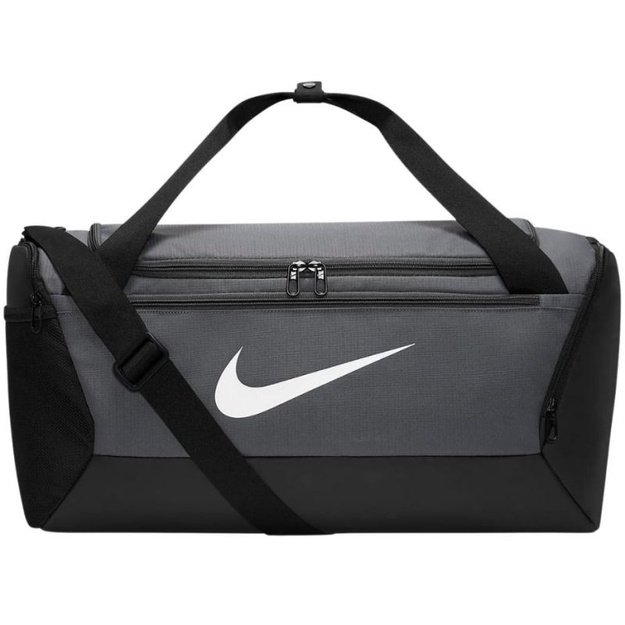 Nike Brasilia 9.5 sportinis krepšys, 41 l, pilkas su juodu
