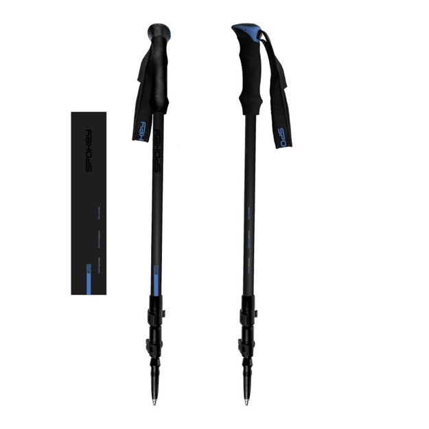 Spokey Atom trekking poles – lengvos, trijų dalių trekingo lazdos