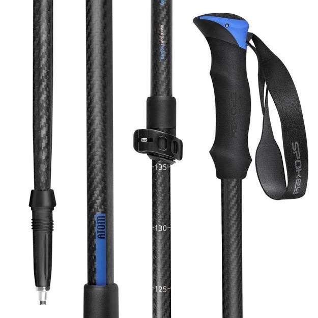 Spokey Atom trekking poles – lengvos, trijų dalių trekingo lazdos 4
