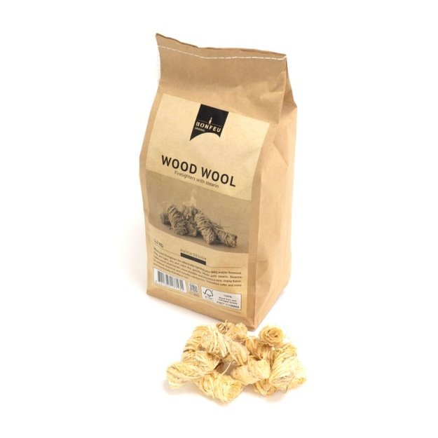 BONFEU Wood Wool Kindling 1.5 kg ugnies įžiebimo vata