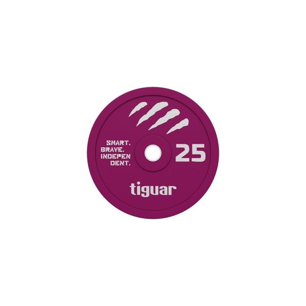 tiguar Color Rubber Bumper Plate spalvotas guminis svorio diskas, 25 kg