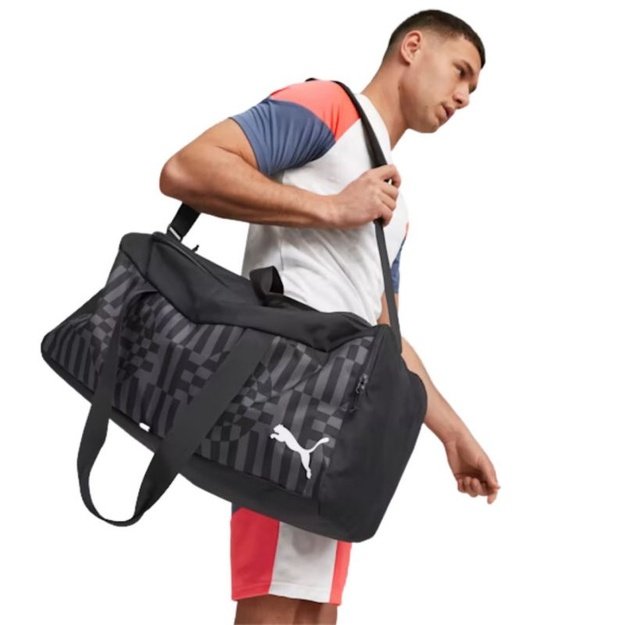 Puma individualRISE Medium sportinis krepšys, 44 l, juodai pilkas