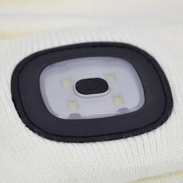 Kepurė su LED galvos žibintuvėliu, 120 lm, balta
