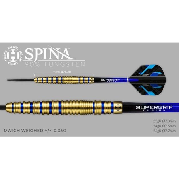 Harrows Spina Gold 90% steeltip strėlytės 5