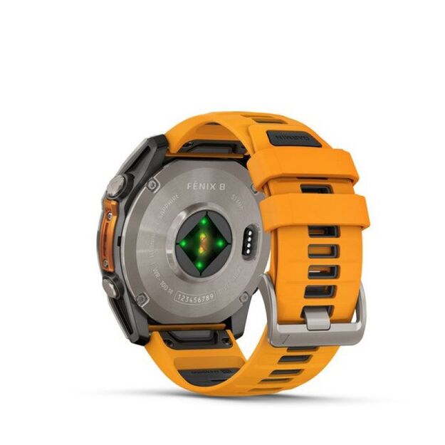 Garmin Fenix 8 AMOLED Sapphire Titanium Spark Orange sportinis laikrodis 1